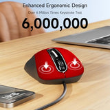 Wired Mouse, Usb Computer Mouse 1400 Dpi Mobile Optical Mouse Ergonomic Design Computer Mice With 5Ft Cord For Laptop, Pc, Desktop, Macbook, 5 Buttons (Pomegranate Red)