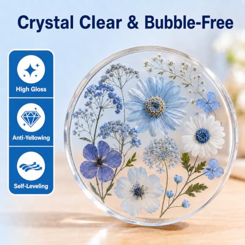 Epoxy Resin Kits And Molds Complete Set, 16Oz Resin Art Kit With Silicone Molds, Pigment, Dried Flowers, Crafts For Adults, Beginners, Art Supplies For Diy Lovers, Diy Gift For Women