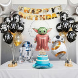 25 Pcs Space Party Kit with Banner, Alien Foils & Balloons