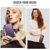 Compatible With Iphone 14 Pro Max Case Wallet With Rfid Blocking Card Holder For Women Men, Pu Leather Magnetic Snap Flip Zipper Strap Wallet Phone Case Fit For Iphone 14 Pro Max 6.7, Purple