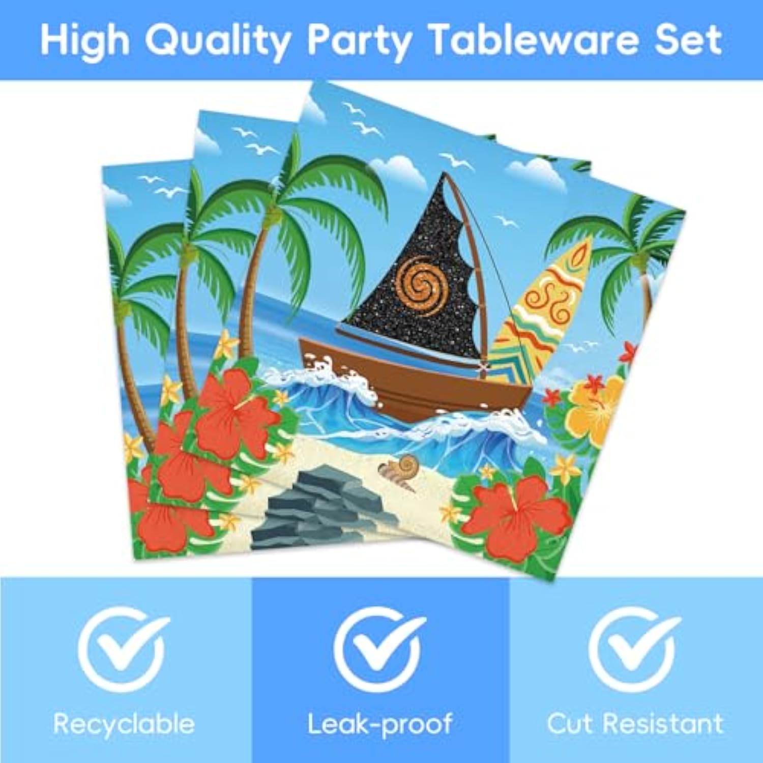40Pcs Ocean Birthday Party Supplies Set Include 20 Napkins And 20 Plates For Ocean Baby Shower Birthday Party Decorations
