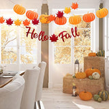 3 Pcs Hello Fall Banners - Thanksgiving Decoration With Autumn Pumpkins, Maple Leaves, Garlands, Mantel Bunting, Harvest Banners For Fireplace, Outdoors, Indoors, Party Hanging, Celebrations