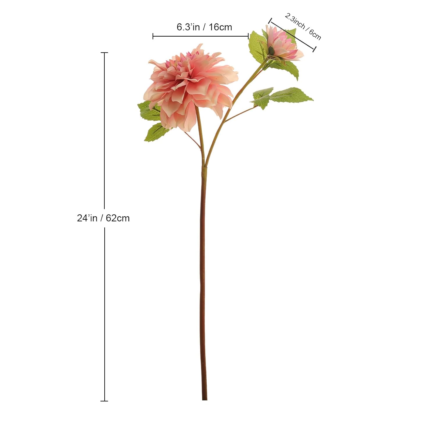 Silk Dahlia Artificial Flowers 24 Inch Long Stem - 5 Pack Fake Flowers For Wedding Bouquets,Home Decor,Fall Decor,Table Arrangements - Realistic Looking Faux Dahlia Floral Stems(Pink1)