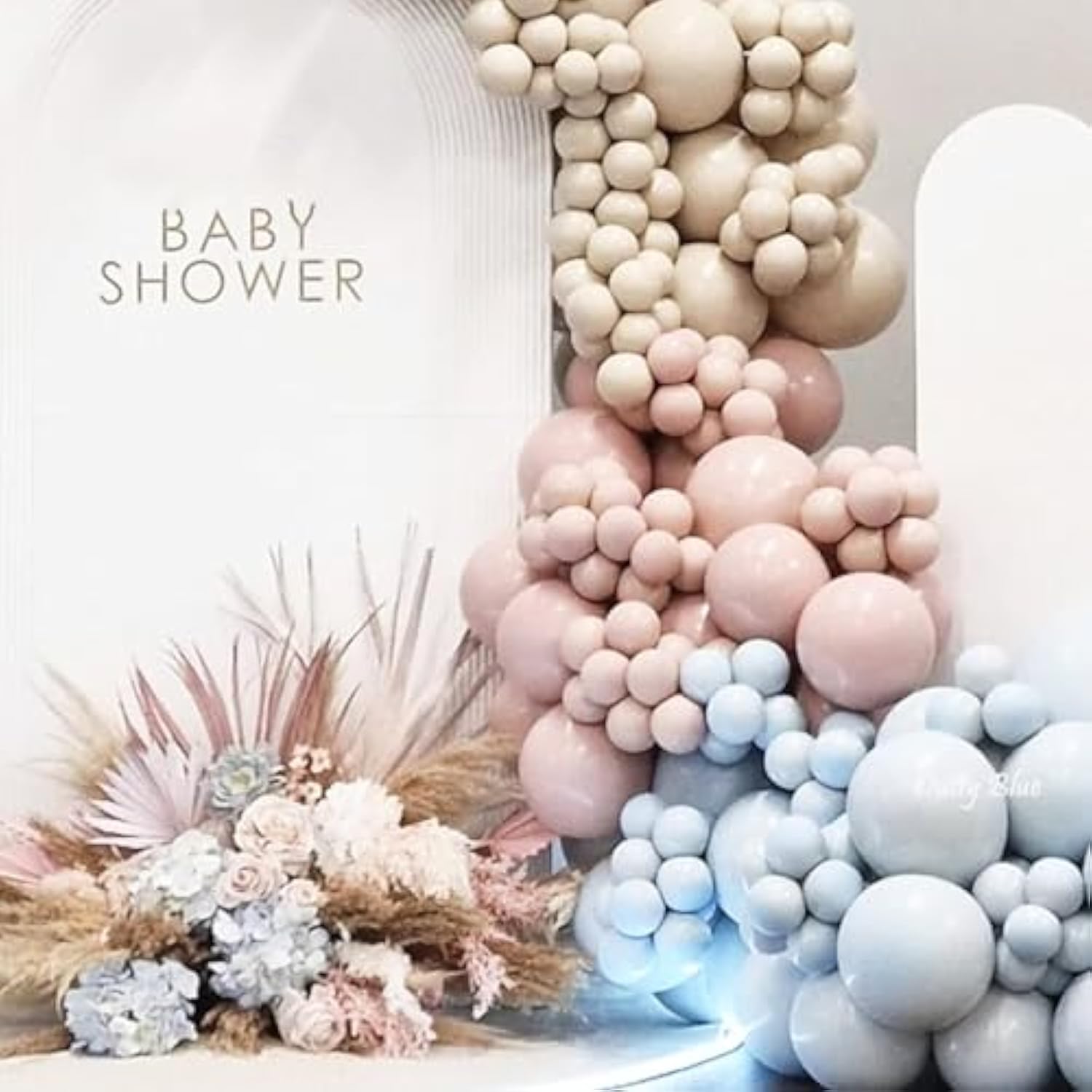 Dusty Blue Balloon Arch Garland, Double Stuffed Pastel Blue Balloons Different Sizes, 18 12 10 5 Inch Blues Balloons For Birthday,Baby Shower,Gender Reveal Party,Boho Decoration,Christening,Graduation