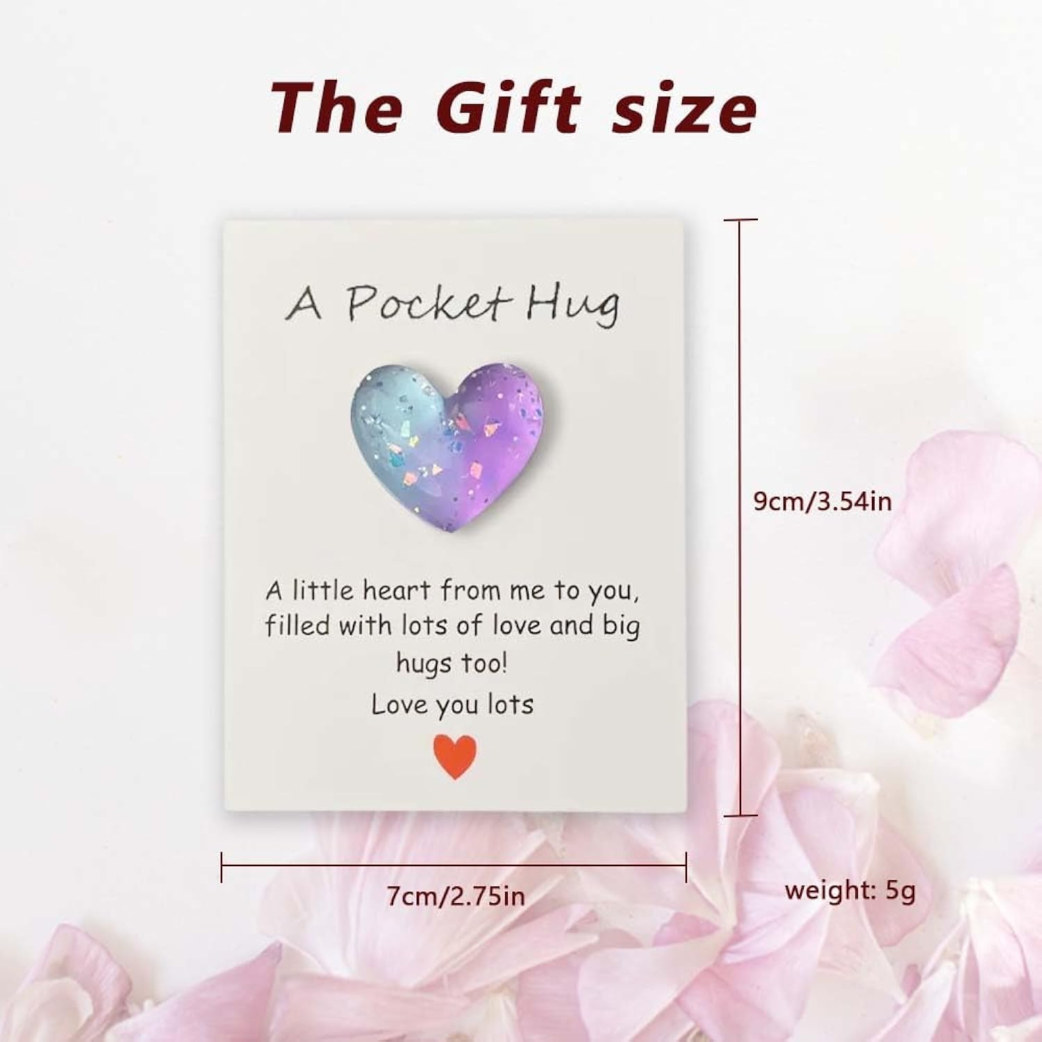 Pocket Hug Cards With Greeting Cards For Long Distance Relationship, Boyfriend Girlfriend, Family & Friends, Gift For Him Her (Purple Blue)