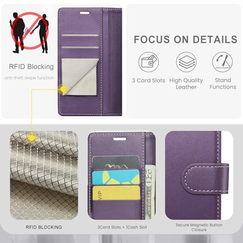 Wallet Case for  Galaxy S26 Ultra 6.9", RFID Blocking Credit Card Holder, PU Leather Folio Flip Kickstand Protective Shockproof Cover for