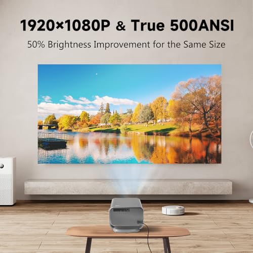Auto Foucus Projector With Wifi & Bluetooth, 4K Support, Native 1080P, Screen Adjustable, 180° Rotatable Stand, 3D Stereo Sound, Smart Projector For Ceiling Bedroom, Compatible With Hdmi/Usb