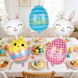 Easter Balloons Set, 6 Pcs Foil Bunny Egg Chicken Balloons, Rabbit Head Mylar Balloon For Birthday Easter Spring Theme Party Decoration (6 Pcs Bunny Egg Chicken Set)