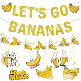 Banana Party Decorations Let's Go Bananas Banner Hanging Swirls Fruit Themed Decor