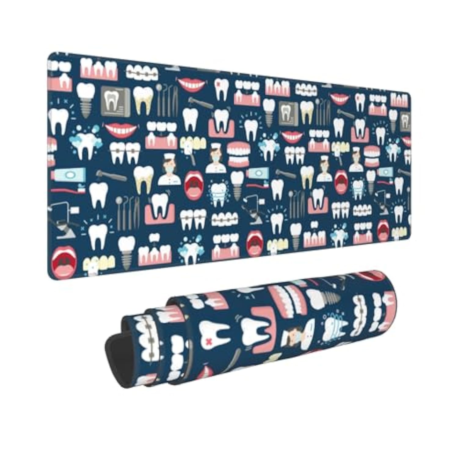 Dental Seamless Large Gaming Mouse Pad 31.5"X11.8" Waterproof Non-Slip Desk Mat For Office/Gaming Keyboard And Mouse With Rubber Base For Home And Work