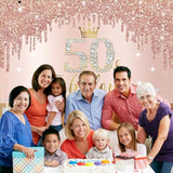 Pink Rose Gold 50Th Birthday Banner Decorations For Women, Happy 50Th Birthday Banner Backdrop Party Supplies, Fifty Years Old Bday Background Photo Sign For Indoor Outdoor