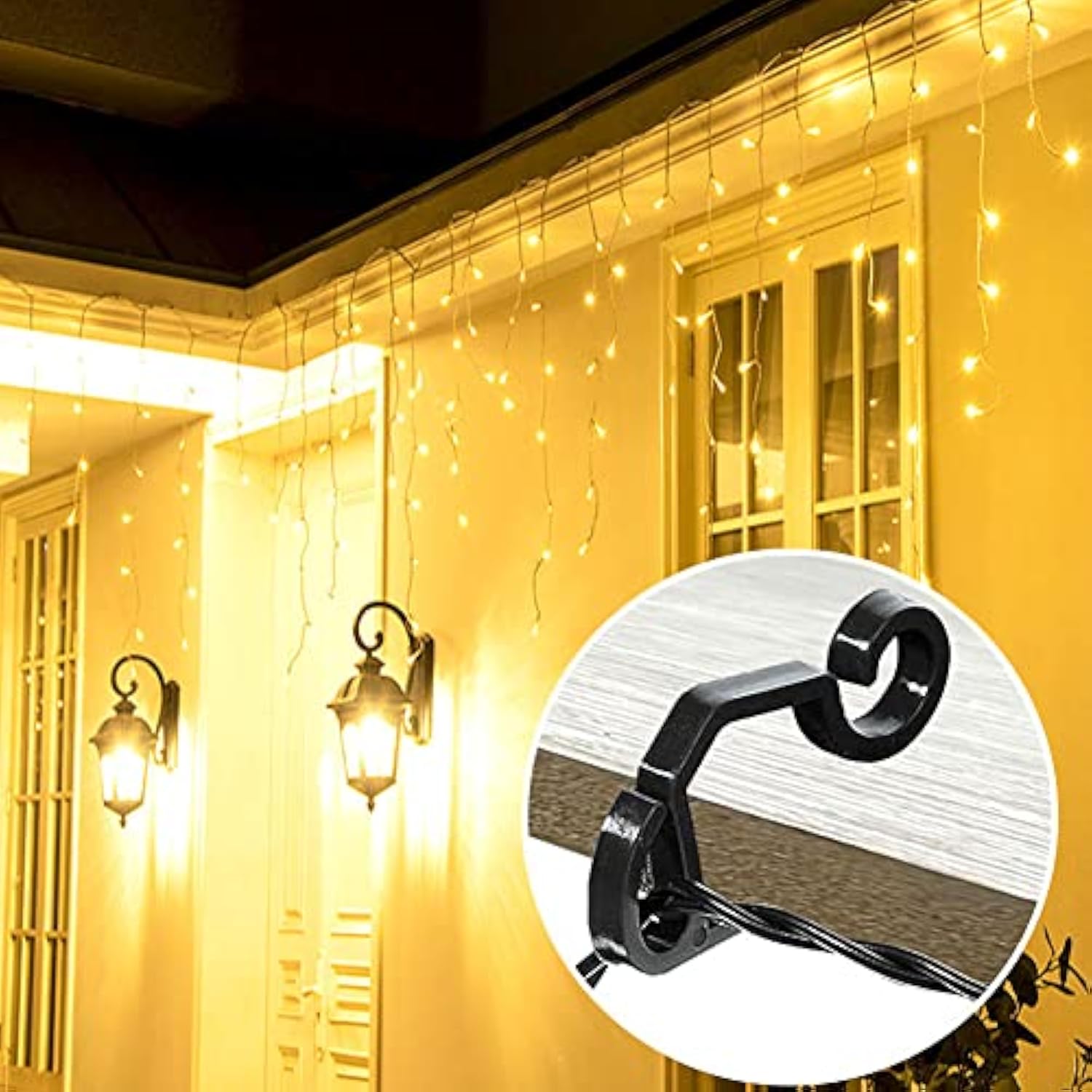 120Pcs Black Mini Plastic Gutter Hanging Hooks - Outdoor Weatherproof Light Clips For Christmas Decoration