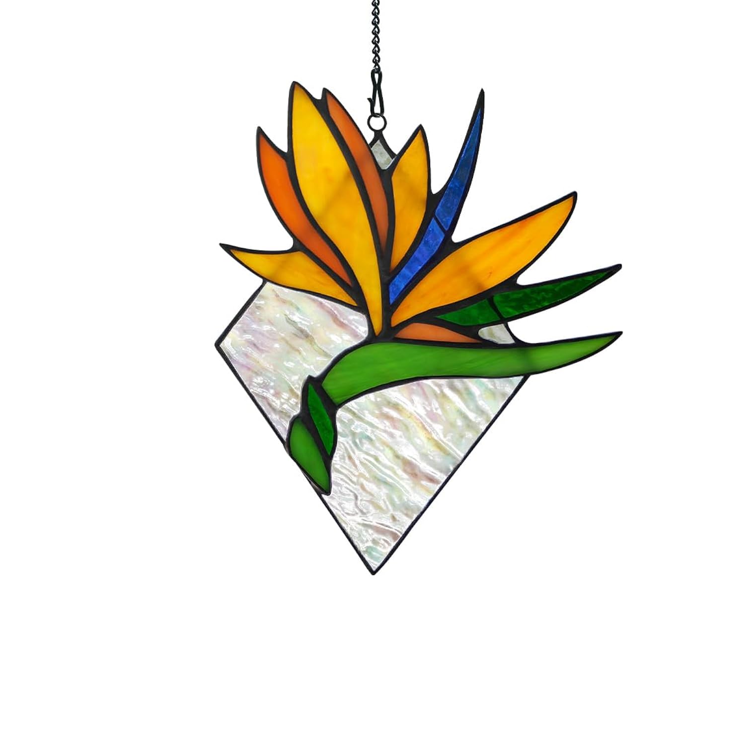 Bird Of Paradise Flower Decor Stained Glass Window Hanging,Artificial Flowers Gift For Women Stained Glass Suncatcher,Bird Of Paradise Flower Gift For Mom Aunt Sister Friends