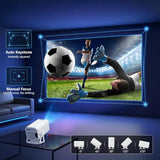Mini Projector With Wifi And Bluetooth, 4K Support Portable Outdoor Projector, Smart Projector With Android, Built-In App Movie Proyector For Bedroom, Home Theater, Camping, Gaming