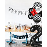 Race Car Birthday Balloon Set: Checkered Flag, Number 2, 40 Inch