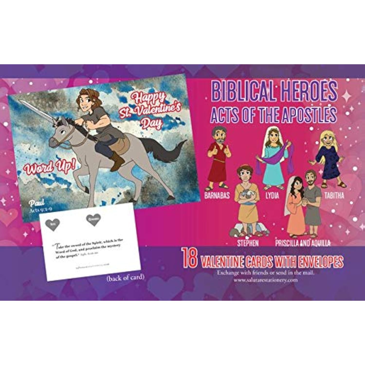 Biblical Heroes: Acts Of The Apostles Valentines