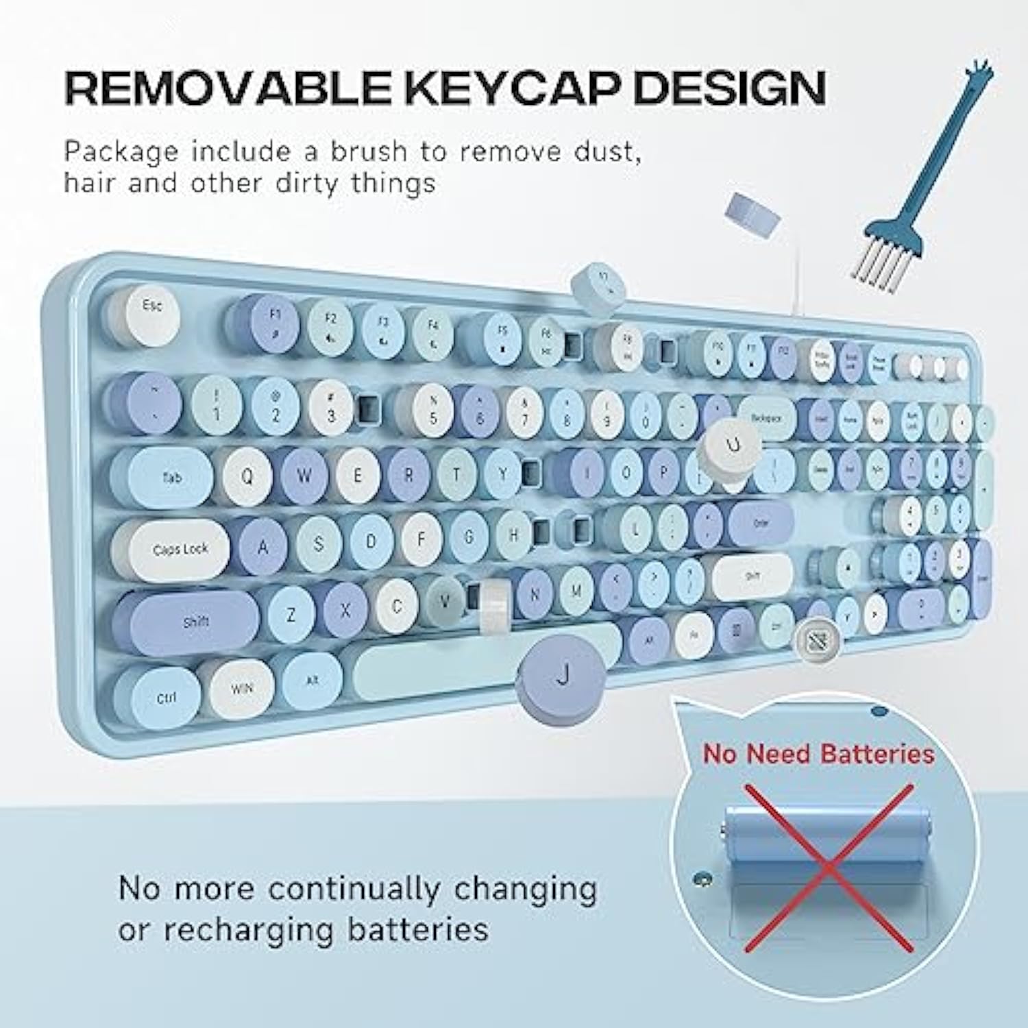 Usb Wired Computer Keyboard - Retro Typewriter Keyboard - Full Size Office Key