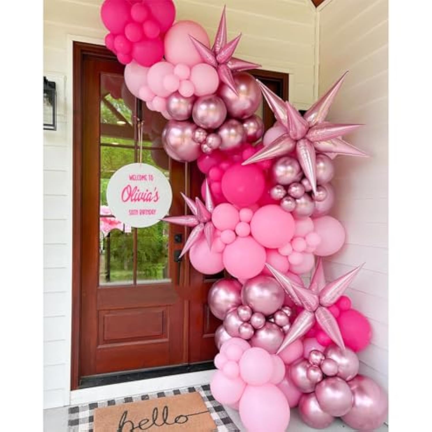 Hot Pink Balloon Arch Kit 124pcs in 4 Sizes for Parties, Weddings, Showers & Birthdays