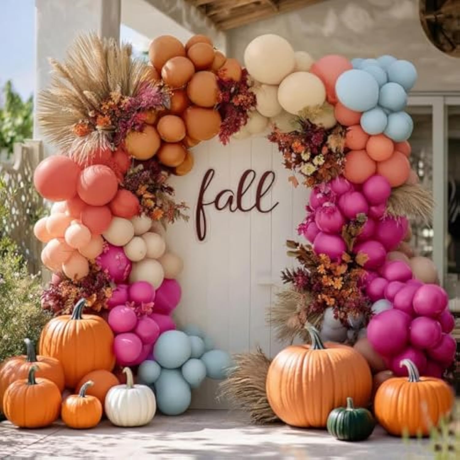 Dusty Pink Brown Balloon Arch Peach Magenta Balloons Different Size Peach White Sand Blue Balloon Garland Kit For Wildflower Baby Shower Birthday Wedding Western Summer Tropical Boho Party Decoration