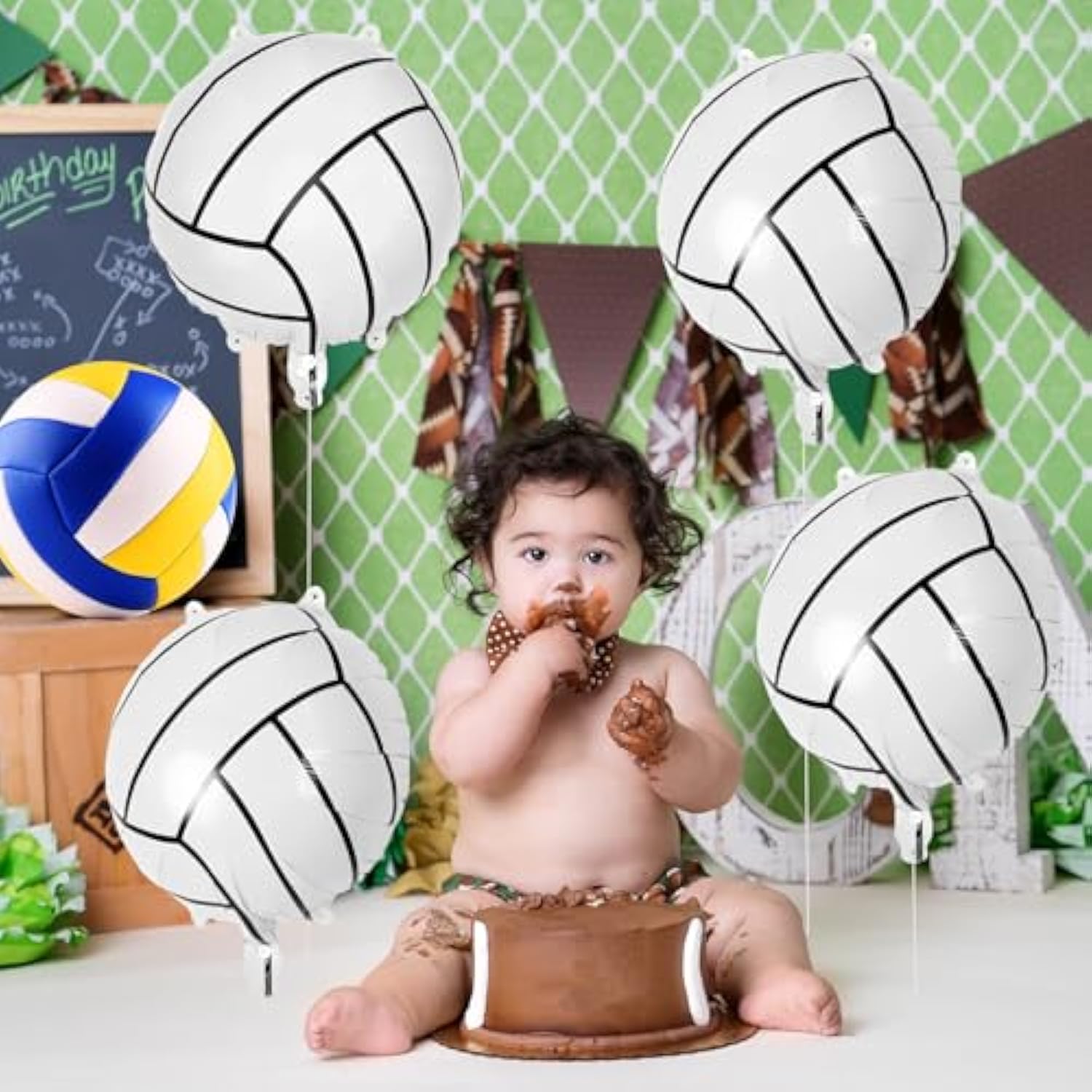 12 Pcs Volleyball Balloons,18 Inch Volleyball Foil Balloons,Volleyball Party Decorations Sports Mylar Balloon For Sports Theme Party Supplies (Volleyball)