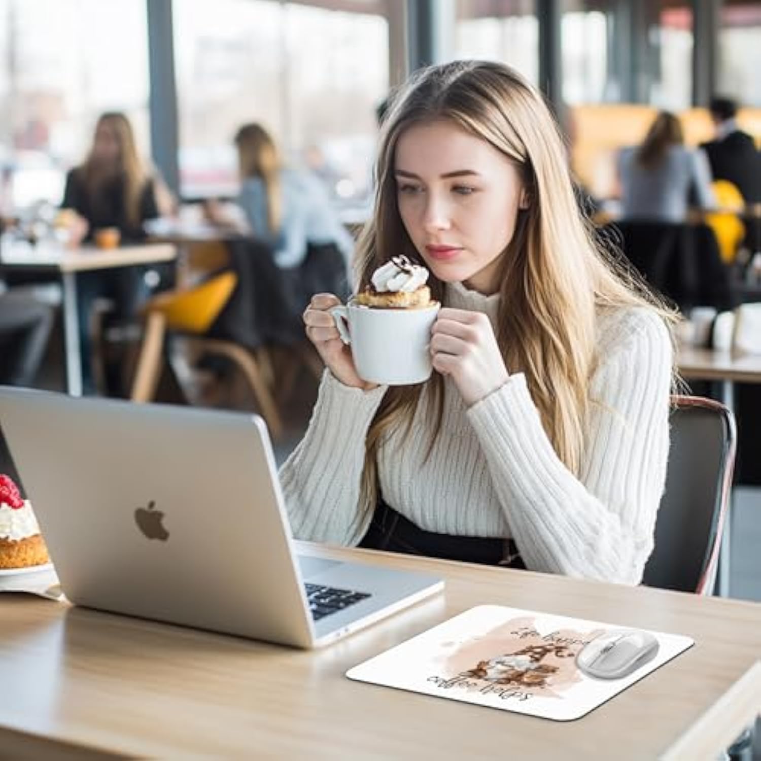 Coffee Gnomes Mouse Pad - Cute Mousepad For Office Desk, Funny Decor, Gifts For Coffee Lovers And Coworkers, 9.5X8 Inches