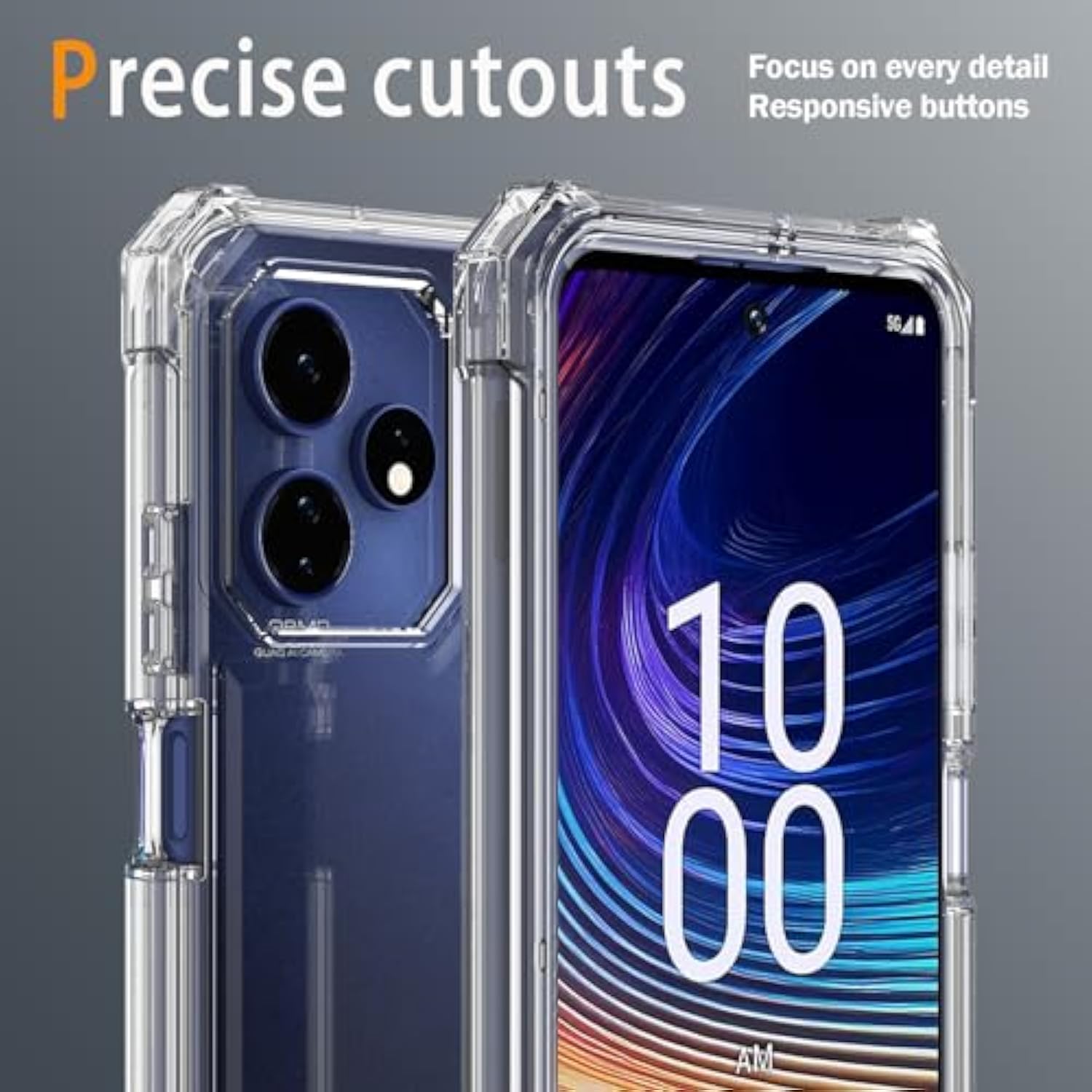 Boost Mobile Celero 5G+ 2024 Case with Tempered Glass Clear Silicone