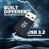 [10Gbps] Usb To Usb C Adapter: Small But Mighty! High-Speed Type-C To Usb Adapter. [Usb-C 3.2] Usb C To Usb A Adapter For Charging & Data Transfer (Black, Usb-C Female (3-Pack))