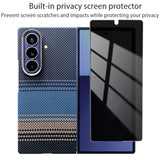 Case For Samsun Galaxy Z Fold 7 Slim & Light,Case-Less Touch Feeling,800D Aramid Fiber Made,[Carbon Fiber Textures] Durable Phone Case For Galaxy Z Fold 7 5G Back Cover Only,Blue
