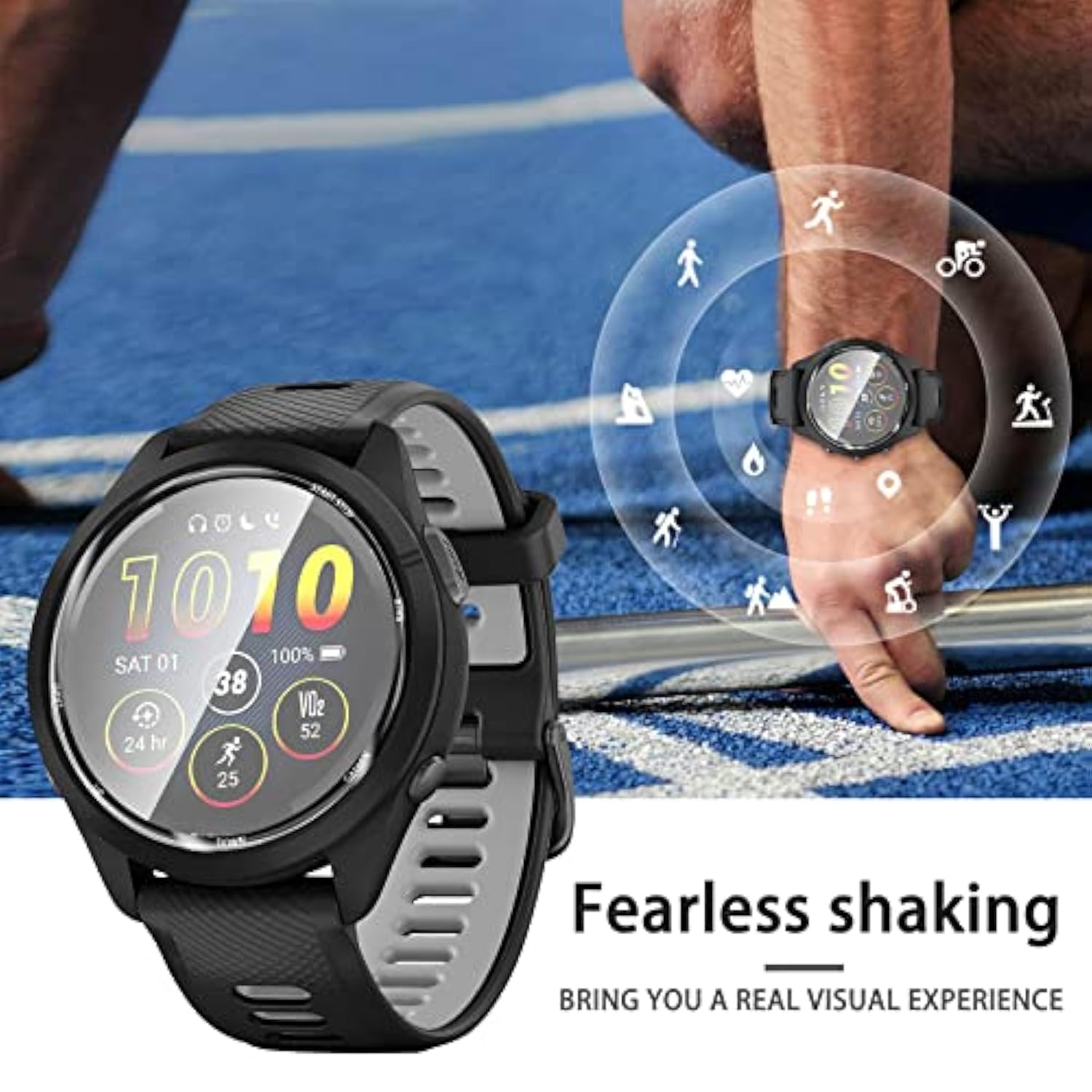 2-Pack For Garmin Forerunner 265 Screen Protector, [Anti-Scratch] Ultra-Thin High Definition Soft Screen Protective Film