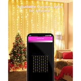 9.8ft 300 LED Smart Curtain Lights with App Remote USB Indoor Waterproof