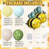 Bee Balloon Arch Kit Sage Green Blue Yellow Balloons Bear Theme Baby Shower Balloon Arch Kit Pastel Balloon Garland For Bee Easter Party Decorations Spring Woodland Birthday Gender Reveal Decor