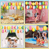 ?15Pcs Pool Party Decorations Beach Ball Paper Lanterns - Summer Luau Hawaiian Themed Hanging Decor For Home Birthday Outdoor Indoor