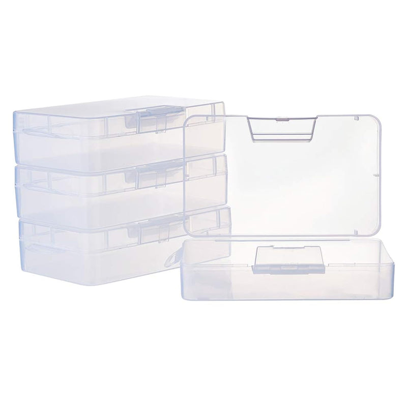 4 Pack 5.5X3.5X1.5 Large Clear Plastic Box Container Clear Storage Organizer W