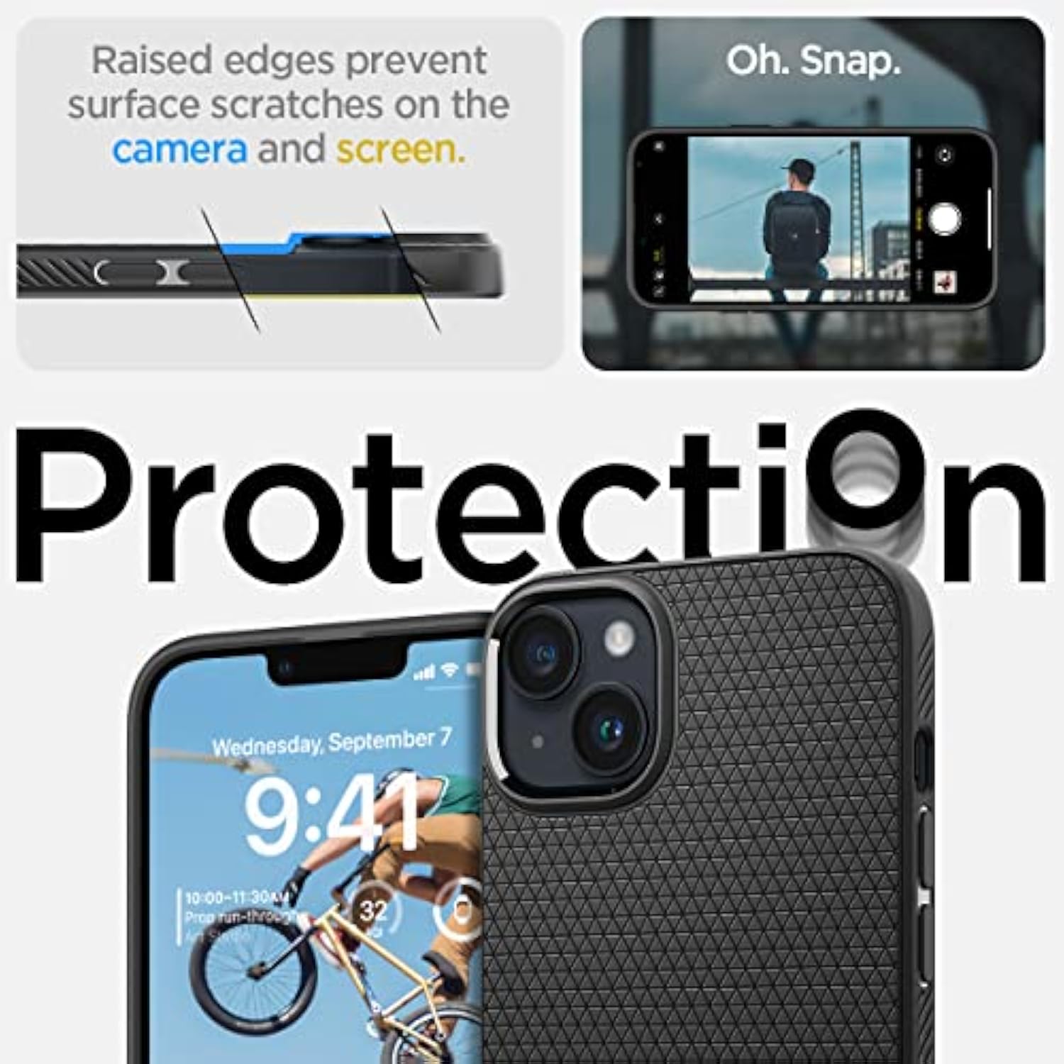 Spigen Liquid Air Designed for iPhone 14 Case (2022) [Military-Grade Protection] - Matte Black