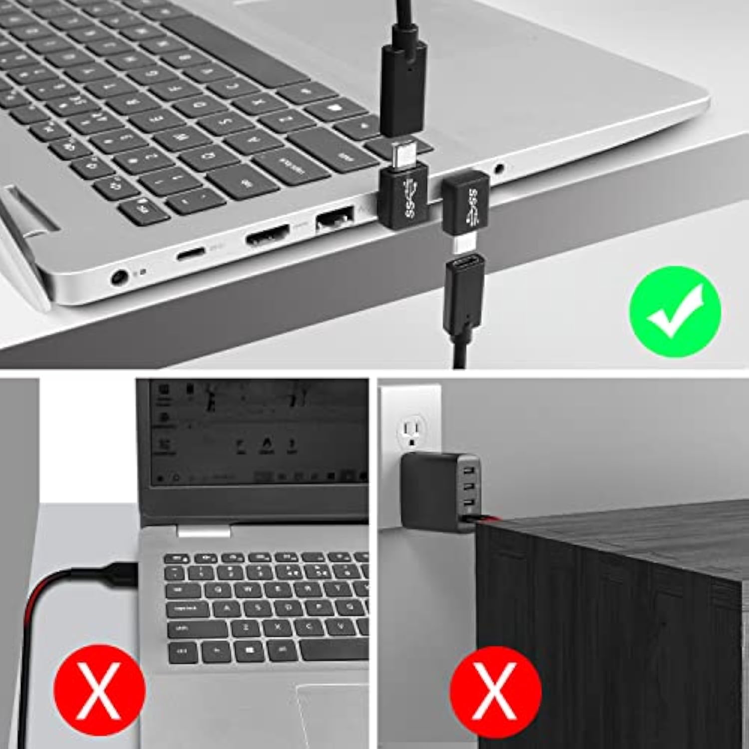 Usb3.1 Male To Usb C Male 90° Angle Adapter 10Gbps Usb3.1 To Usb C Charging Co