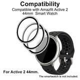 3D Screen Protector Compatible With Amazfit Active 2 44Mm 1.32" Round Fitness Tracker Smart Watch, Pmma Material, Anti-Shatter, Full Coverage, With Non-Slip Pad Sticker, 3-Pack