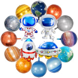 16 Pieces Space Balloons, Galaxy Planet Balloons Large Outer Space Theme Inflatable Balloon Astronaut Spaceship Rocket Galaxy Balloon For Kids Planet Birthday Party Decorations