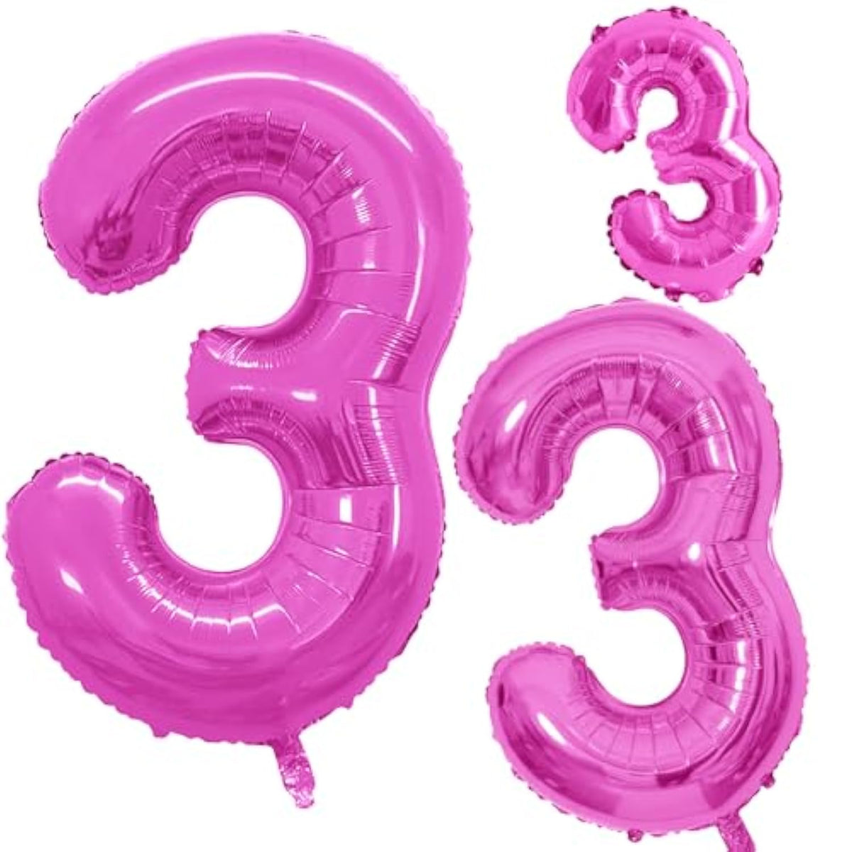 2 Pcs 42 Inch Pink Number 3 Foil Balloons By ,Number Balloons For Pink