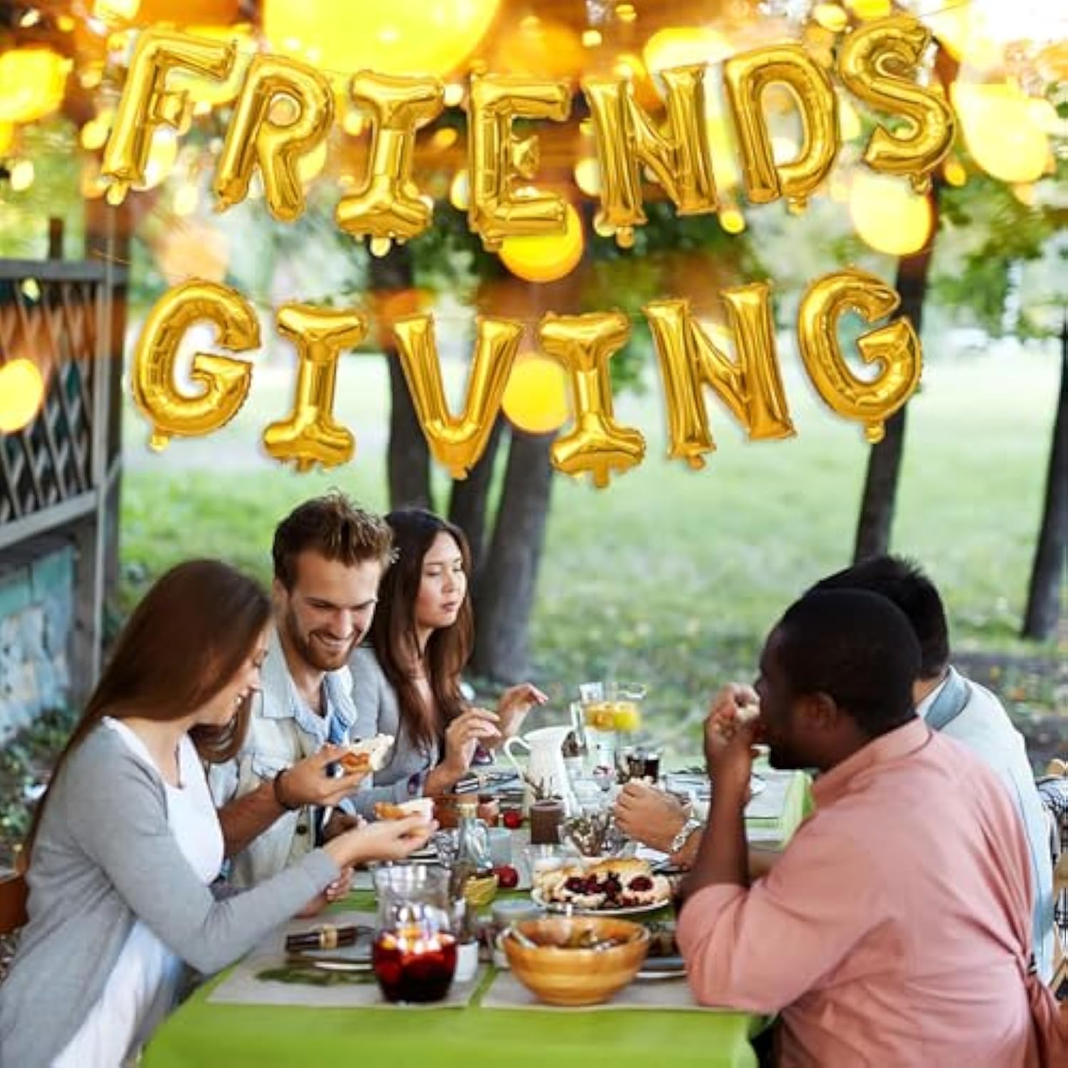 Gold Friendsgiving Balloons 16 Inch Banner Thanksgiving Party Decorations