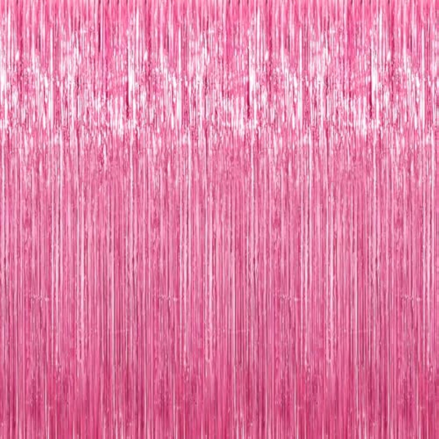 3 Pack 3.3 X 9.9 Ft Pink Foil Fringe Glitter Curtains Party Decorations, Tinsel Backdrop For Parties, Door Streamers For Birthday, Photo Booth Backdrops, Party Decor
