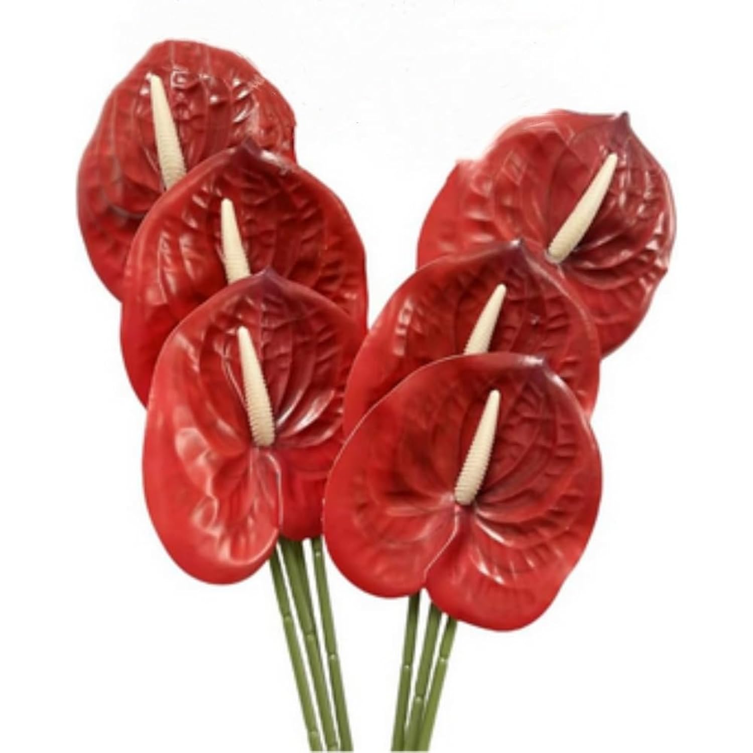 24" Artificial Anthurium Lily Flowers,6Pcs Shabby Blush Silk Filler Flower, For Diy Wedding Bouquets Centerpieces Arrangements Bridal Shower Party Home Decorations