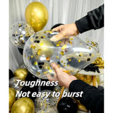 300 Pack Black And Gold Balloons 12 Inch Black Gold Confetti Balloon For Various Party Events Decorations