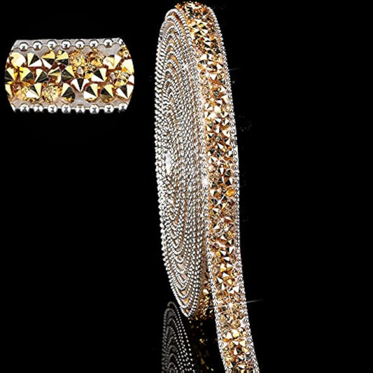 3 Yards Resin Rhinestone Ribbons Self Adhesive Diamond Ribbon Crystal