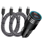 Usb C Fast Car Charger For Iphone 16 15 Pro Max, Samsung Galaxy S25/S24/S23/S22/S21/S20 Z Flip 6 5 A54 A53 A13,Google Pixel 9 Pro 8A 8 7A 7 6 6A 5 4Xl 3,60W 2-Port Type C Car Adapter+Usb C To C Cable