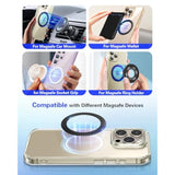 4Pcs Metal Ring For Magsafe Sticker: Ultra-Thin(0.3Mm) Mag Safe Adapter For Magnetic Pop Socket Phone Grip Wallet Car Mount, Universal 3M Adhesive Mag-Safe Ring Kit(No Magnet) For Iphone Samsung Case