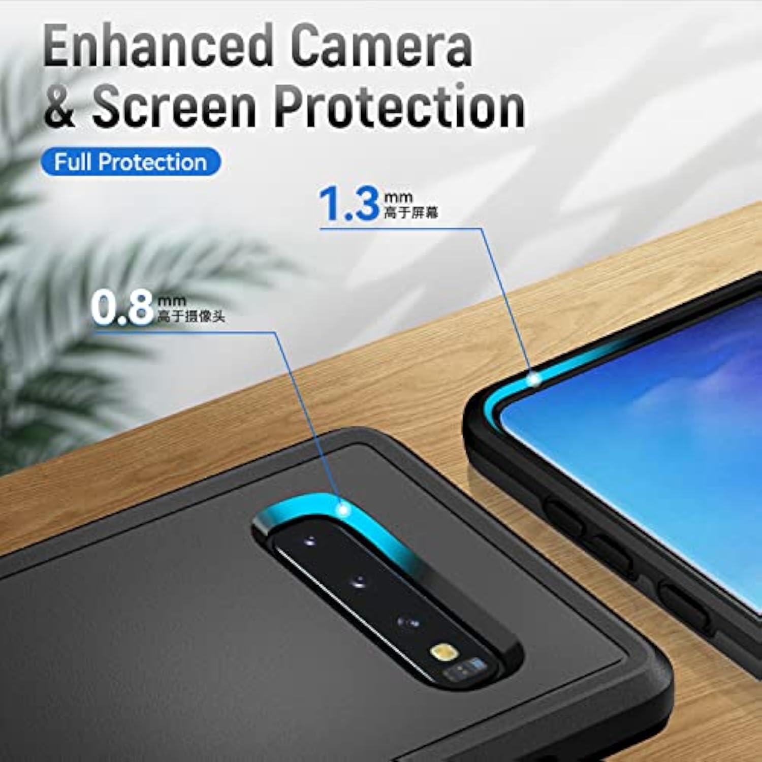 For Samsung Galax S10 Case, Galaxy S10 Case,With Hd Screen Protector [ Grade Drop Tested] Heavy-Duty Tough Rugged Shockproof Protective Case For Samsung S10, Black