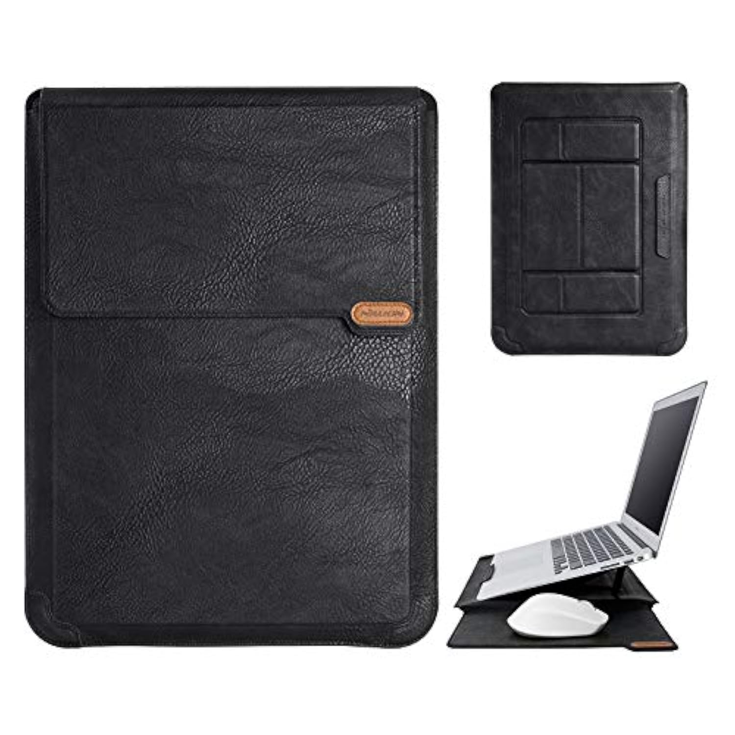 Laptop Sleeve Pu Leather For Razer 15" 15.6 Inch Acer Aspire 5, For Hp Notebook 2020 Dell 15.6 Asus Vivobook 15 For Lenovo Samsung Laptop Chromebook, Notebook Bag Case Snag-Free Velcro…