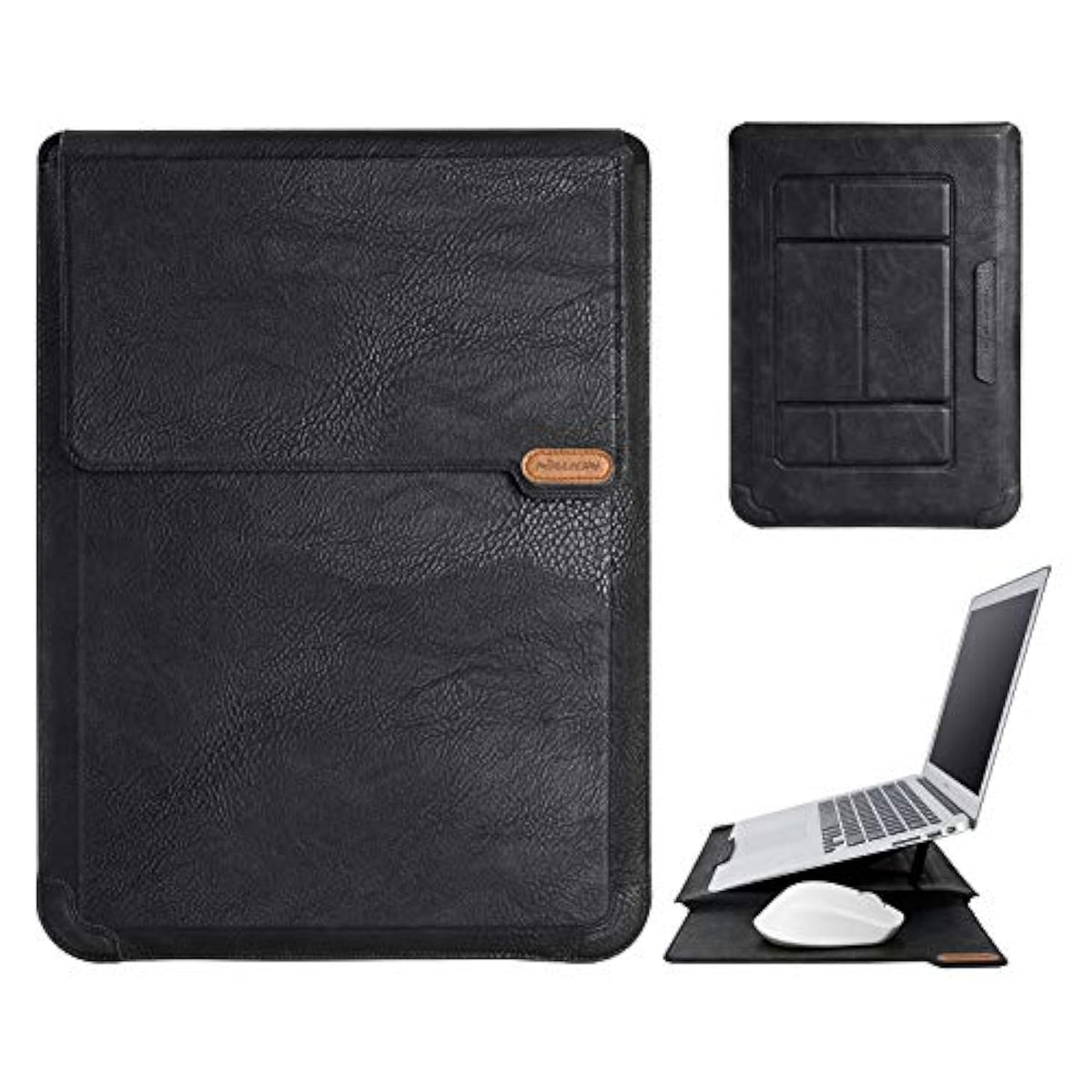 Laptop Sleeve Pu Leather For Razer 15" 15.6 Inch Acer Aspire 5, For Hp Notebook 2020 Dell 15.6 Asus Vivobook 15 For Lenovo Samsung Laptop Chromebook, Notebook Bag Case Snag-Free Velcro…