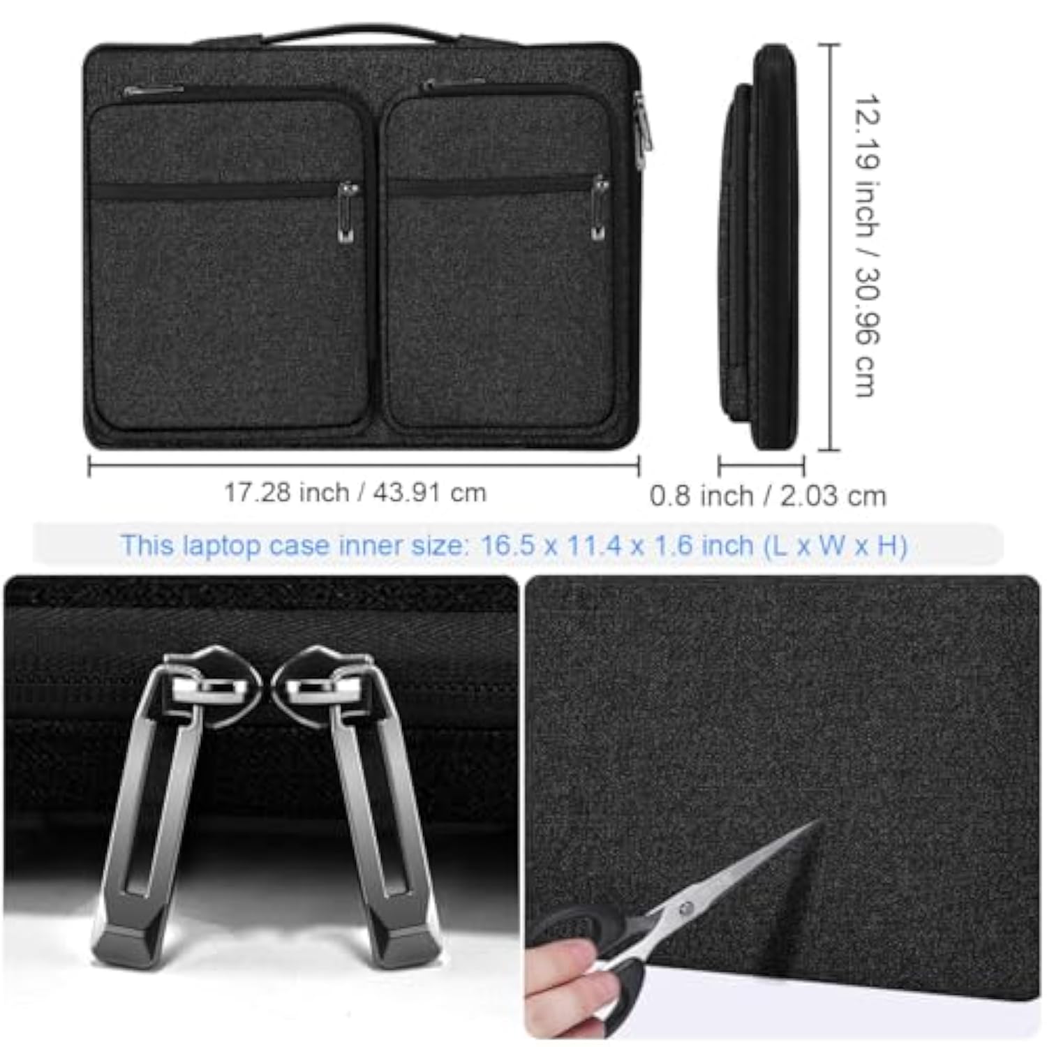 Ultra-Slim Laptop Case 17 17.3 Inches Sleeve Protective Pc Briefcase For Commuting And Business Trip?Black