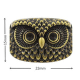 10 Pieces Owl Totem Metal Shank Buttons 22Mm (Matte Black)